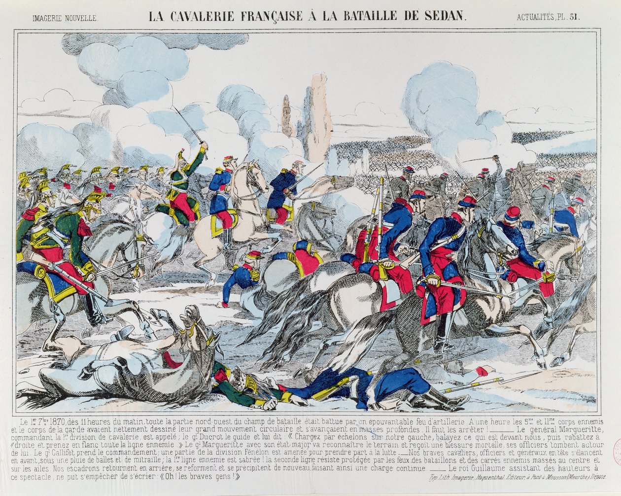 Tropas de caballería francesas en la batalla de Sedán, 1 de septiembre de 1870 de French School