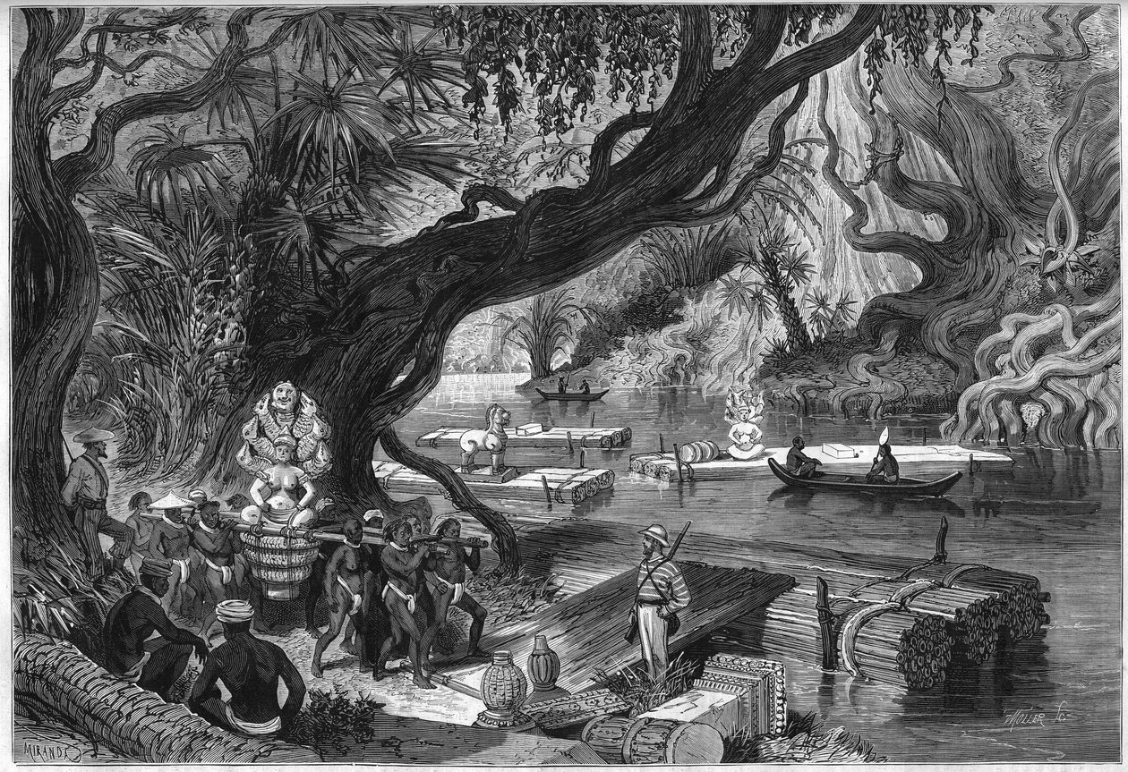 Misión francesa de Delaporte a las ruinas de Angkor, Camboya de French School