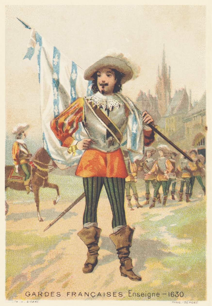 Guardias Franceses, Alférez en 1630 (Regimiento de infantería de la Casa del Rey de Francia, creado en 1563 y disuelto en 1789) de French School