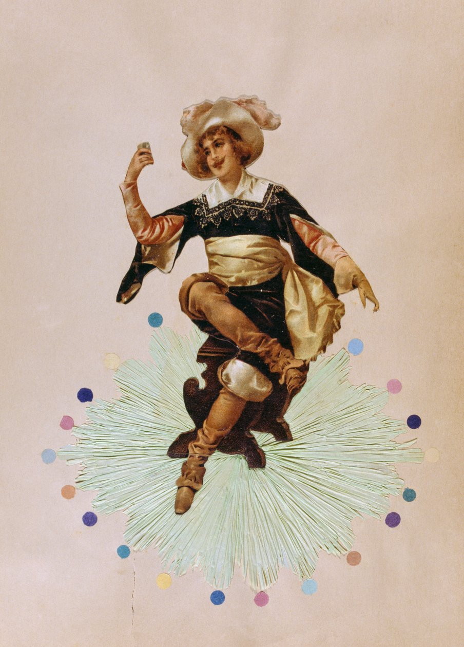 Art-deco francés, tarjeta postal que representa a una mujer joven de French School