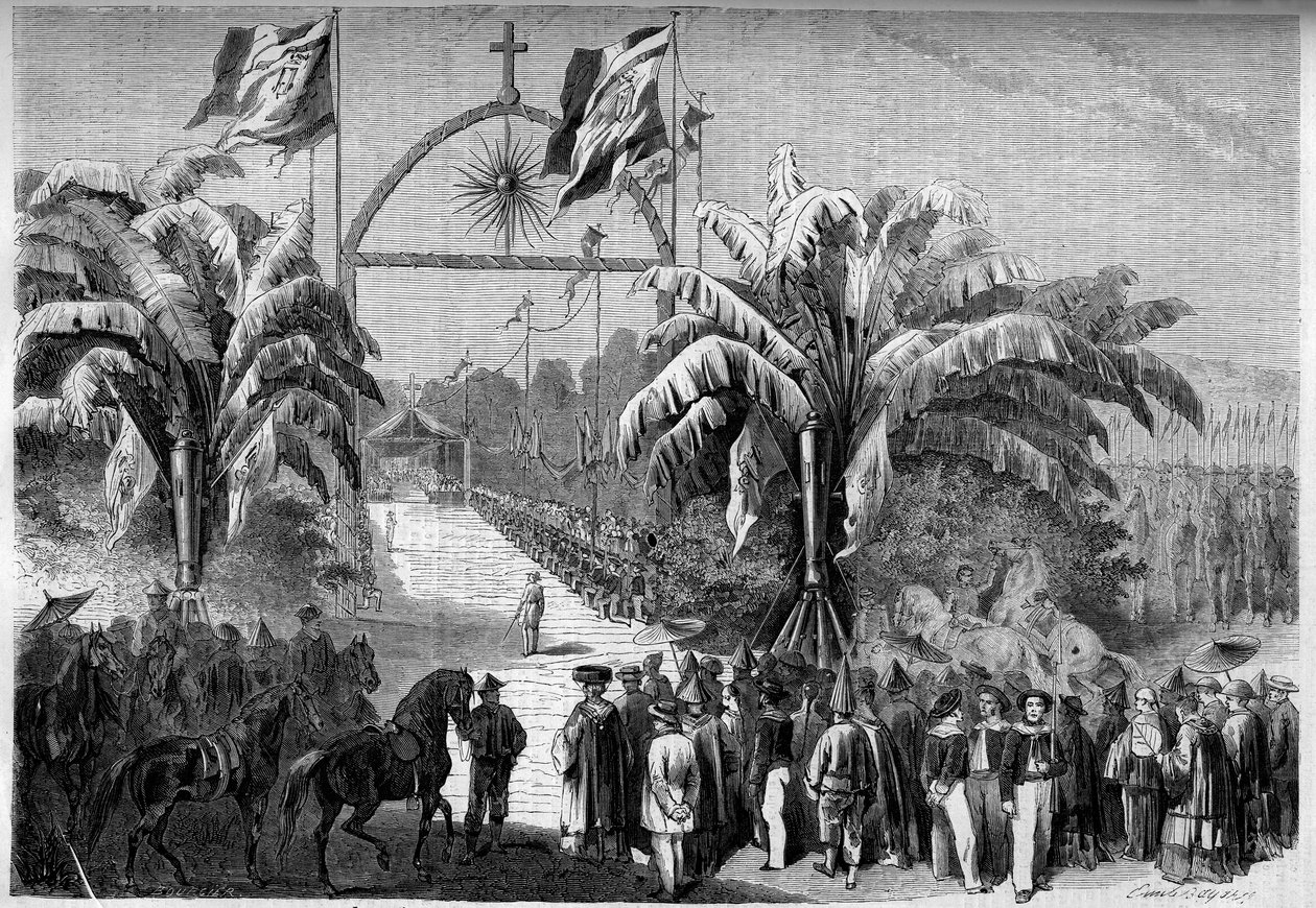 Colonización francesa: Primera Misa Católica Celebrada en Saigón, Cochinchina de French School