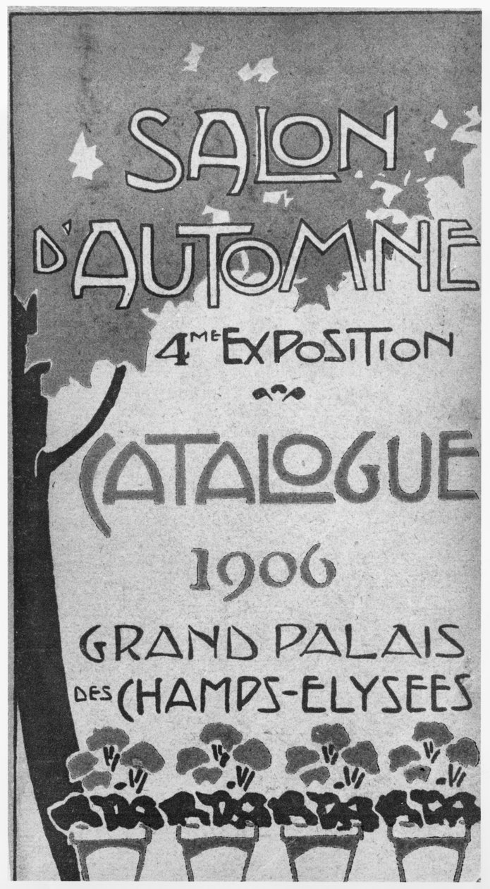 Ilustración de la portada del catálogo para el 4º Salón de Otoño en el Grand Palais, París, 1906 de French School