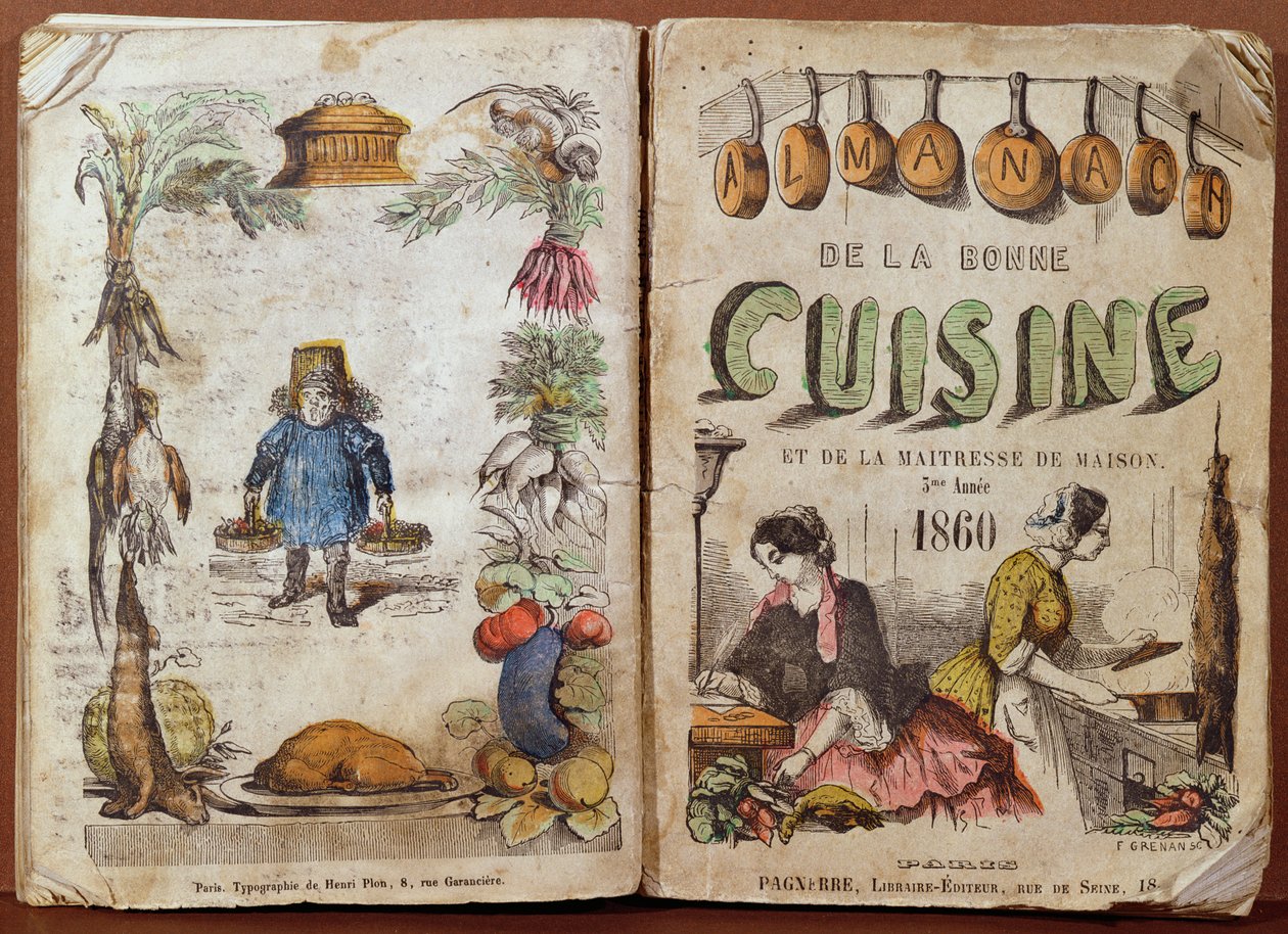 Portada del Almanaque de la Buena Cocina y de la Ama de Casa, 1860 de French School