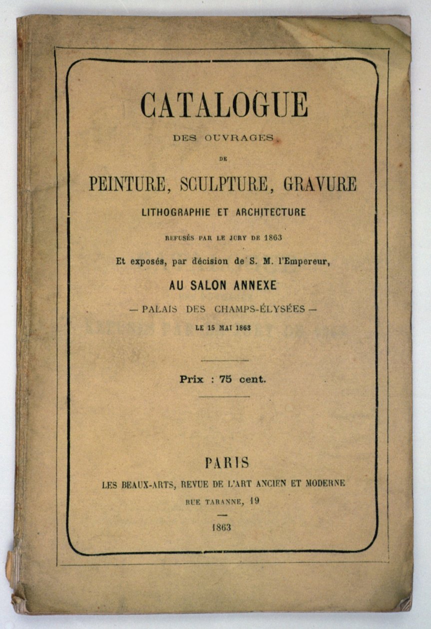 Portada del catálogo para el Salón de los Rechazados, 1863 de French School