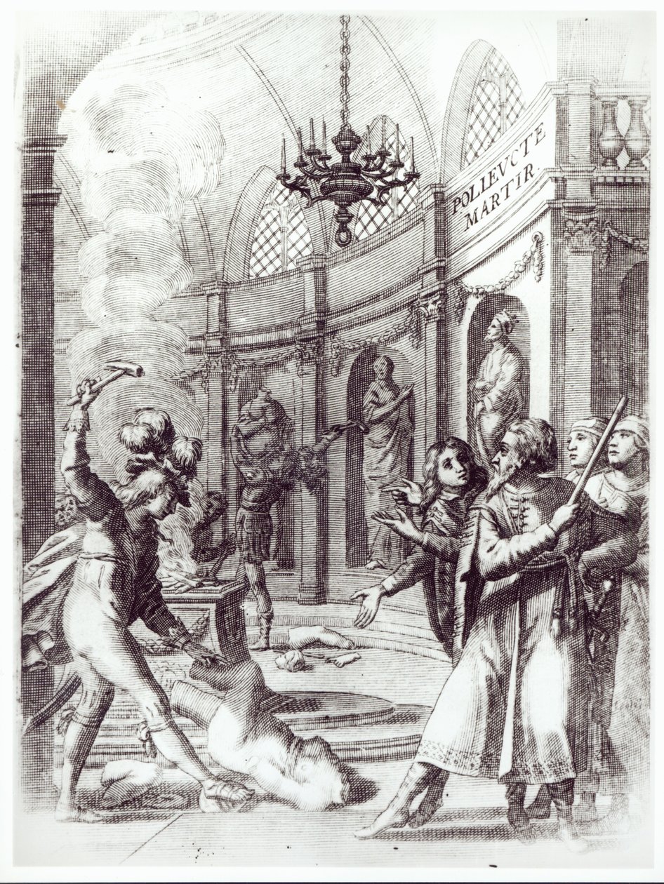 Frontispicio de Polyeucte por Pierre Corneille (1606-84) publicado en 1643 de French School