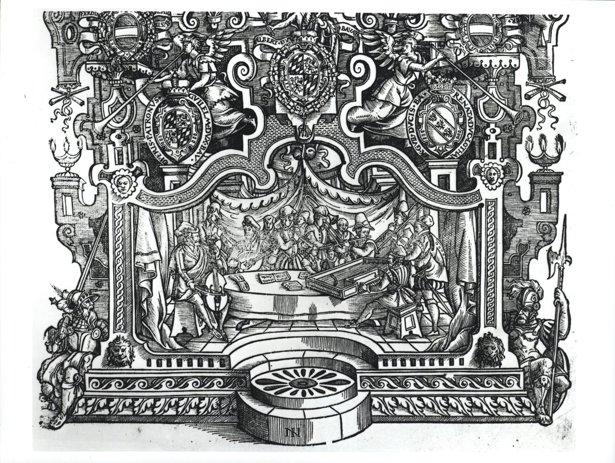 Frontispicio de las Misas por Roland de Lassus (1532-94), 1589 de French School