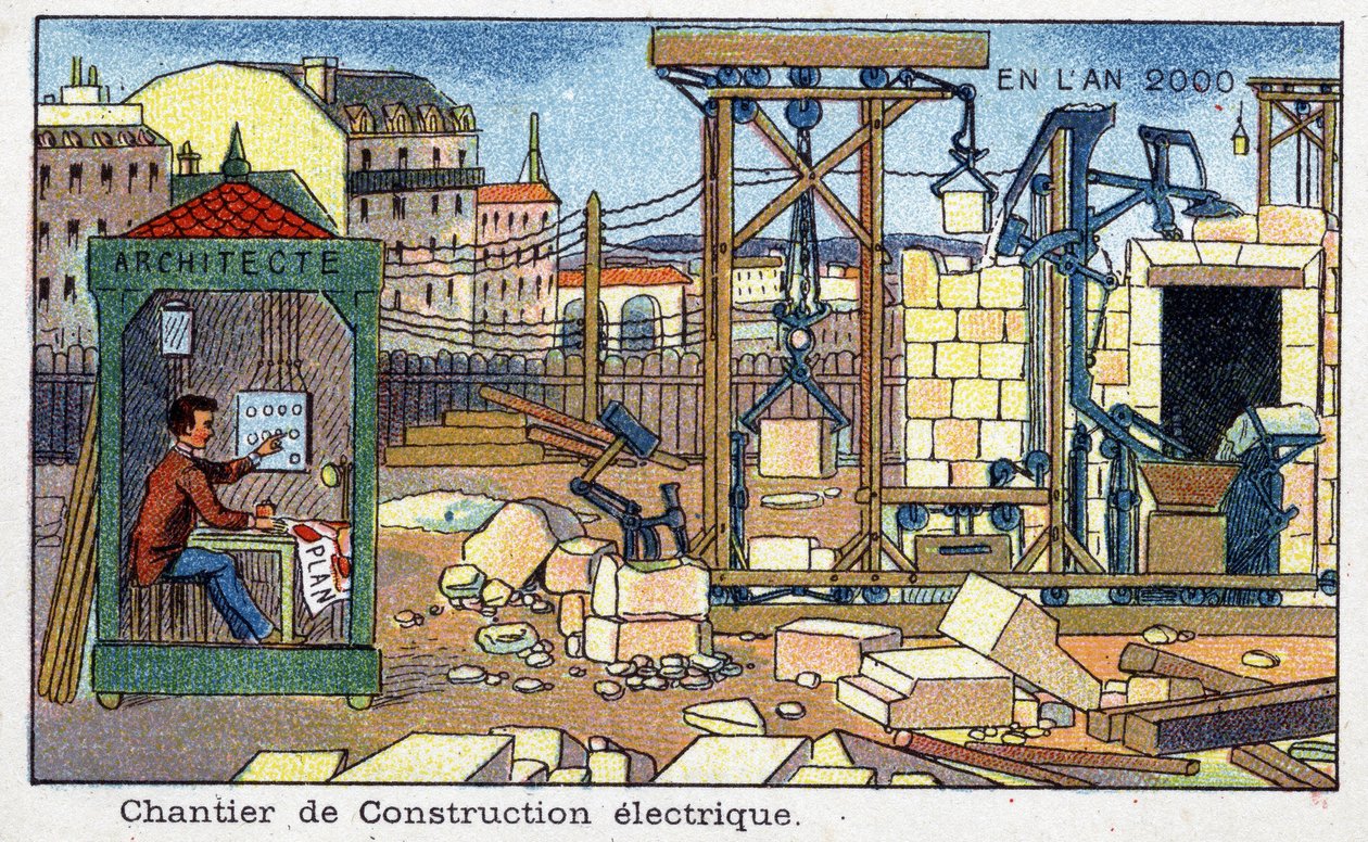 Días futuros: Una visión del siglo XIX del año 2000 - Sitio de construcción eléctrica de French School