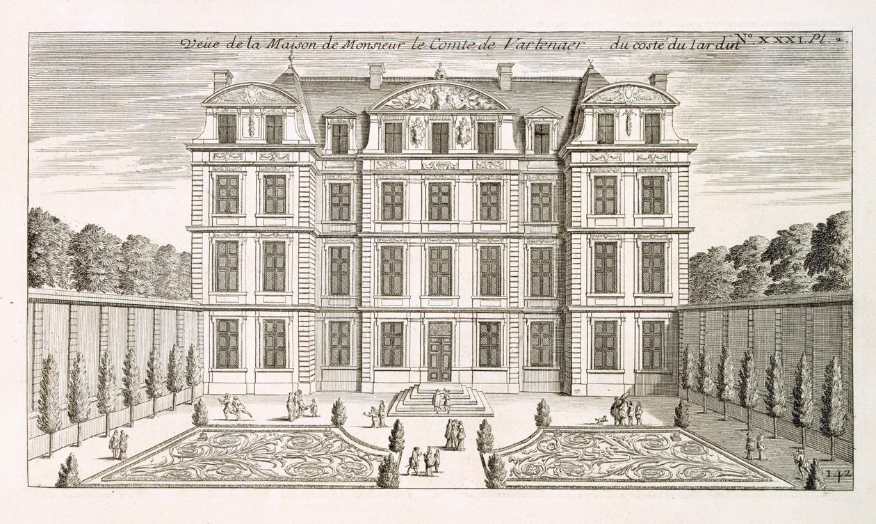 Elevación del jardín de la casa del Conde Vartenaer, c.1720s de French School