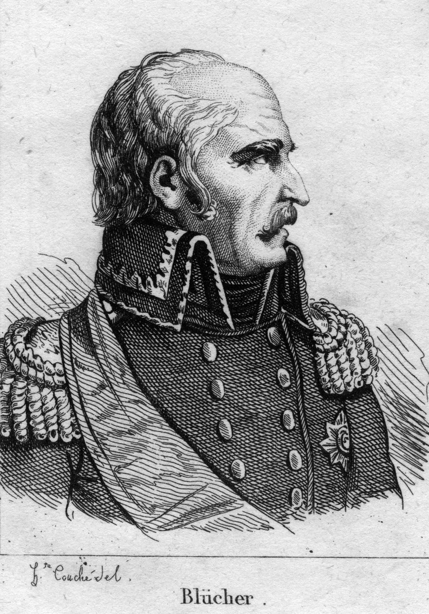 Gebhard Leberecht, Príncipe Blücher von Wahlstatt (1742-1819), mariscal prusiano. Grabado del siglo XIX. de French School