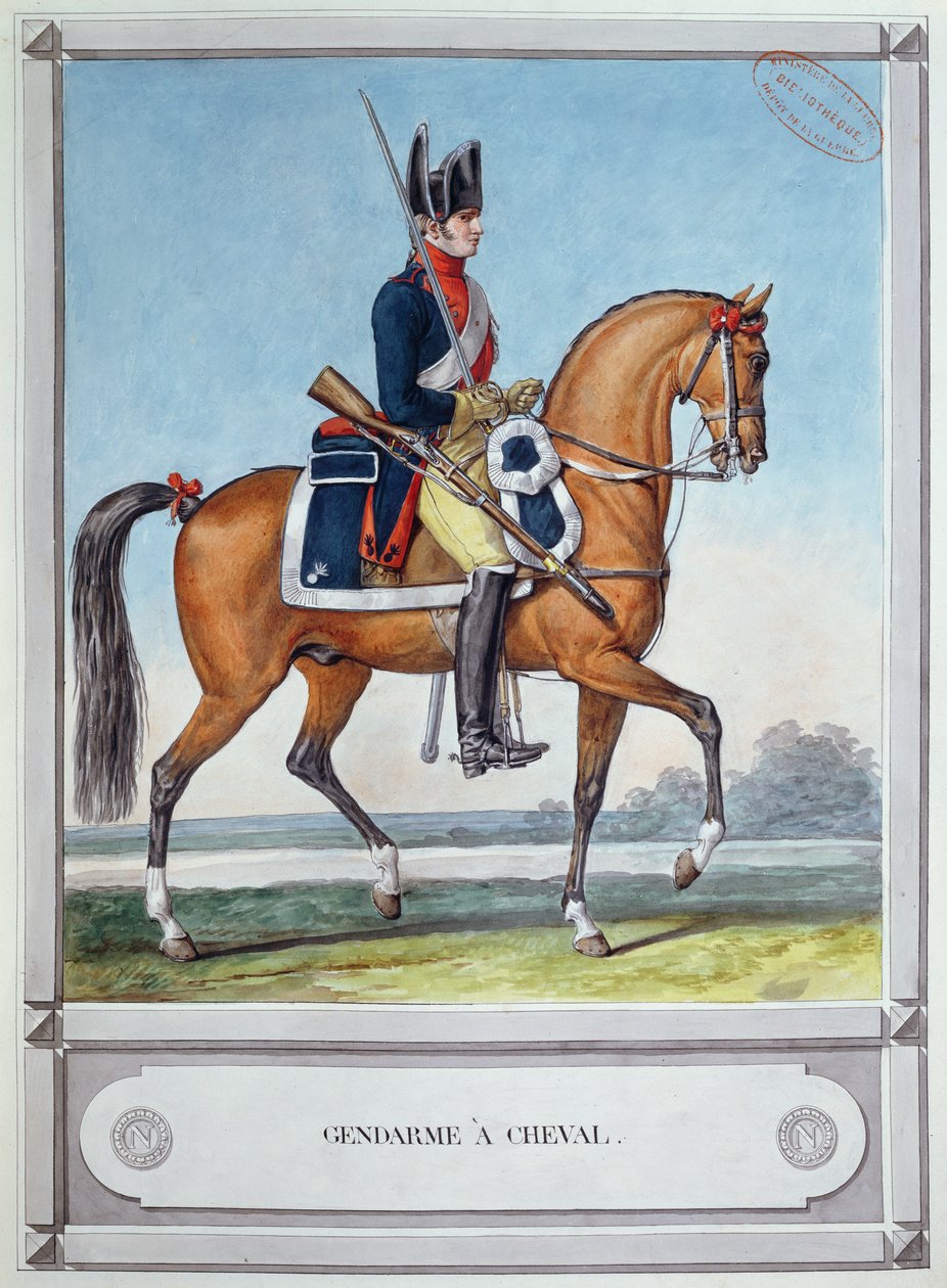 Gendarme montado a caballo, c. 1812 de French School