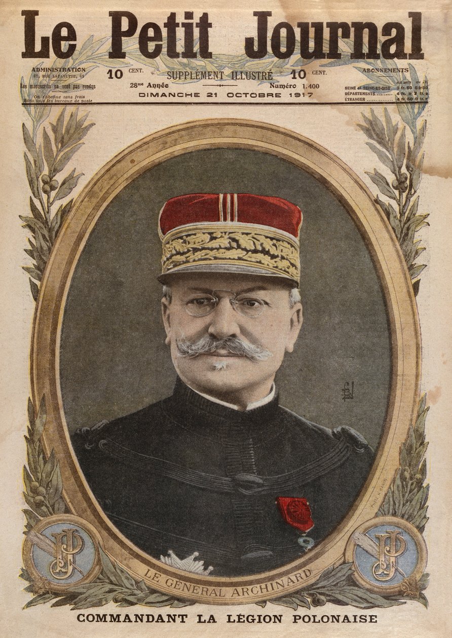 General Louis Archinard, ilustración de portada de Le Petit Journal, suplemento ilustrado, 21 de octubre de 1917 de French School