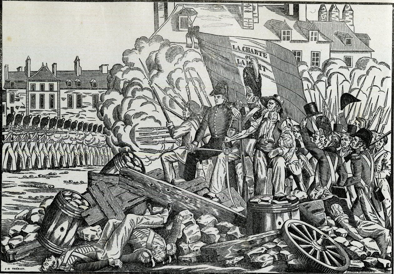 Gloriosas y memorables luchas de julio de 1830 en el distrito del Ayuntamiento de París - Revolución de 1830 - Las batallas en los días de julio de 1830 en París de French School