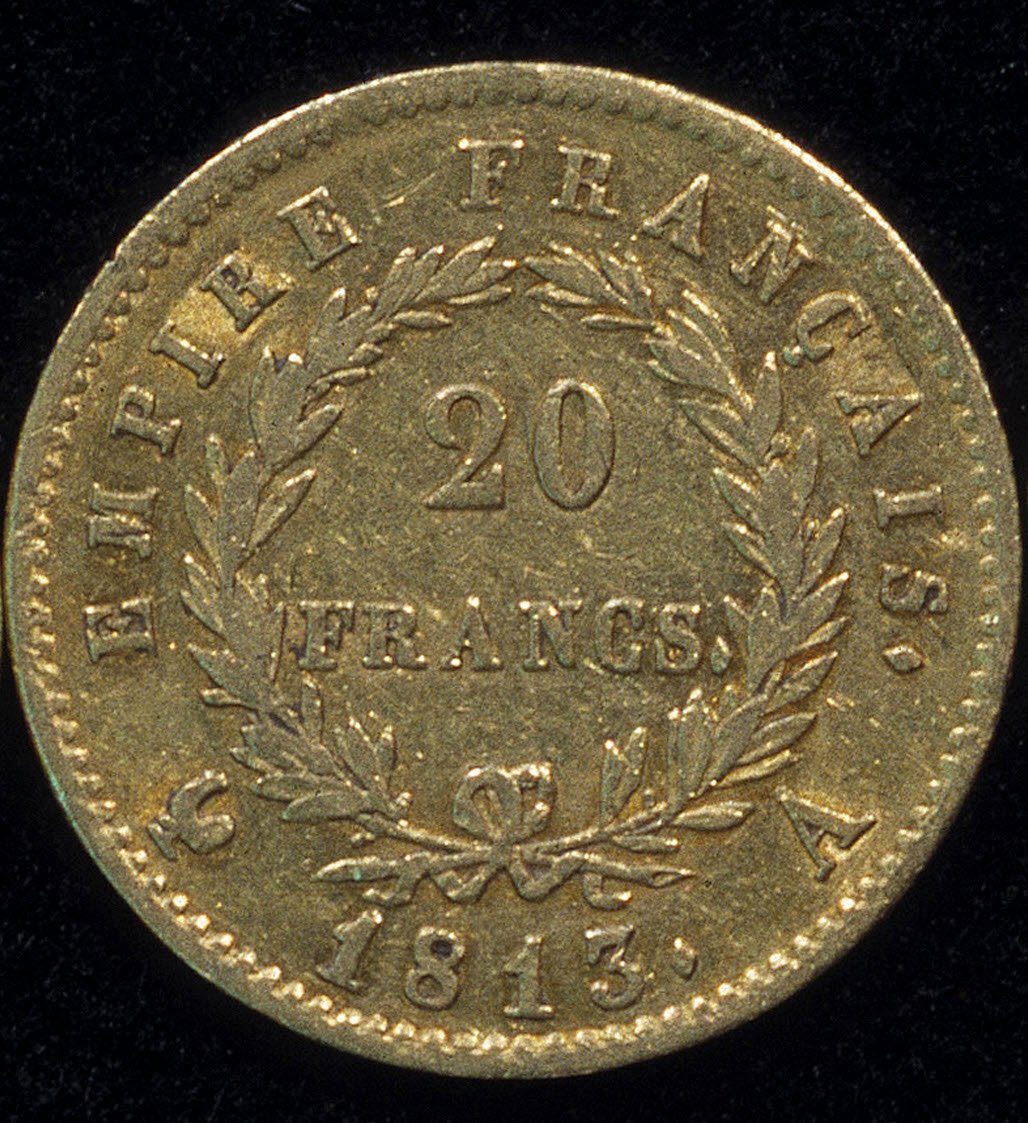 Moneda de oro de 20 francos (Napoleón) de 1813 de French School