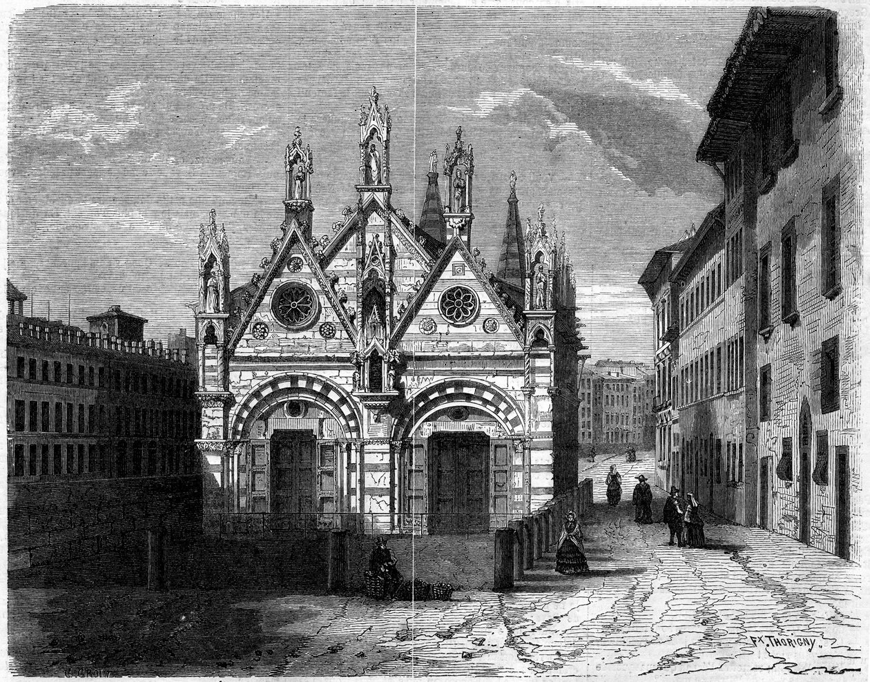 Arquitectura gótica: vista exterior de la Iglesia de Santa Maria della Spina (siglos XIII-XIV) en Pisa, Italia de French School