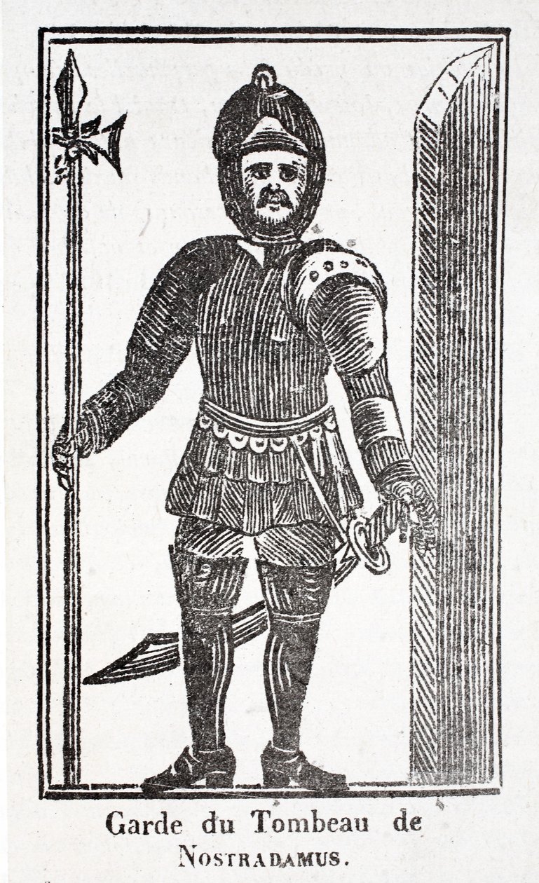 Guardia en la tumba de Nostradamus de French School