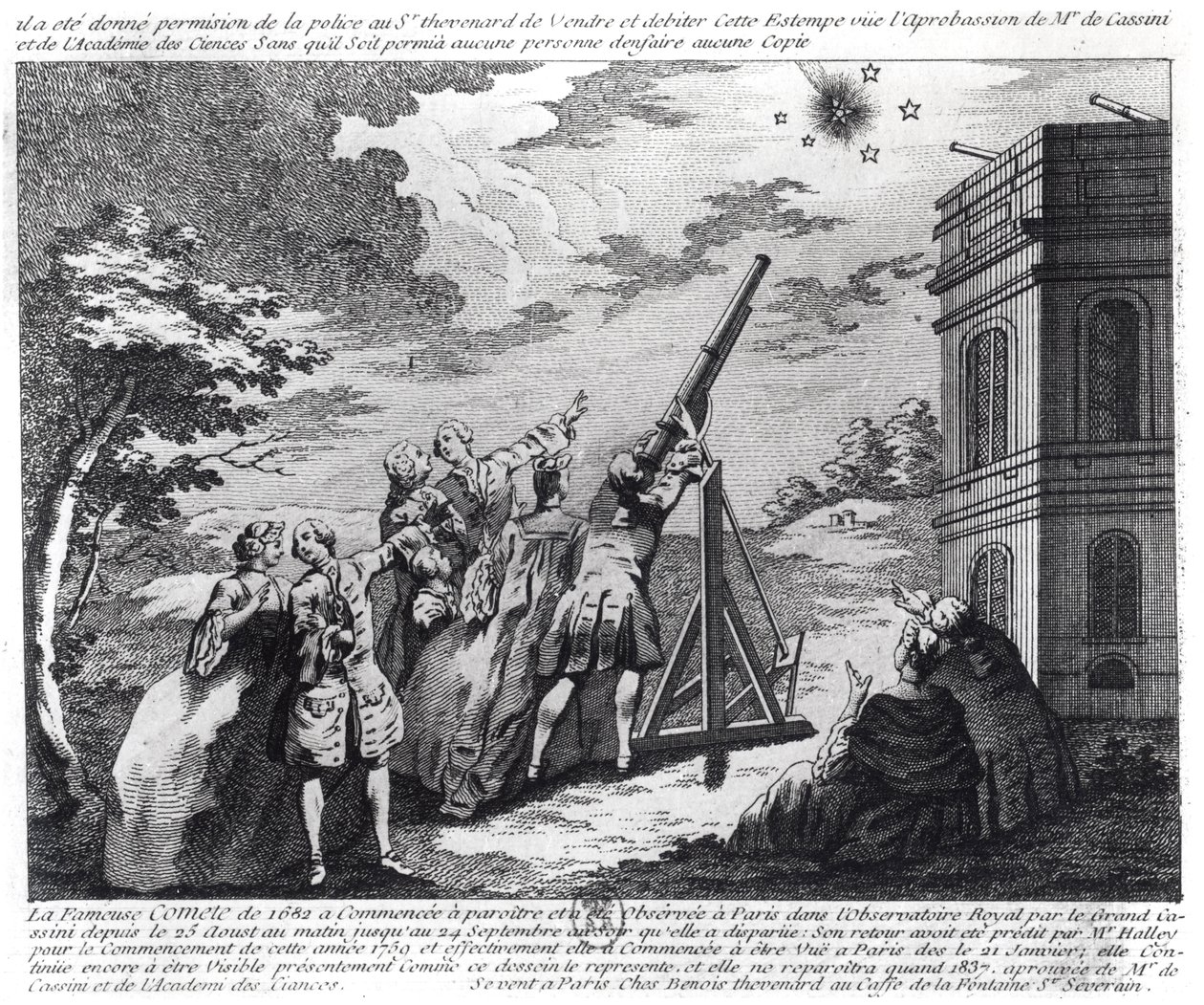 El cometa Halley observado en 1759 por Cassini III (1714-84) de French School