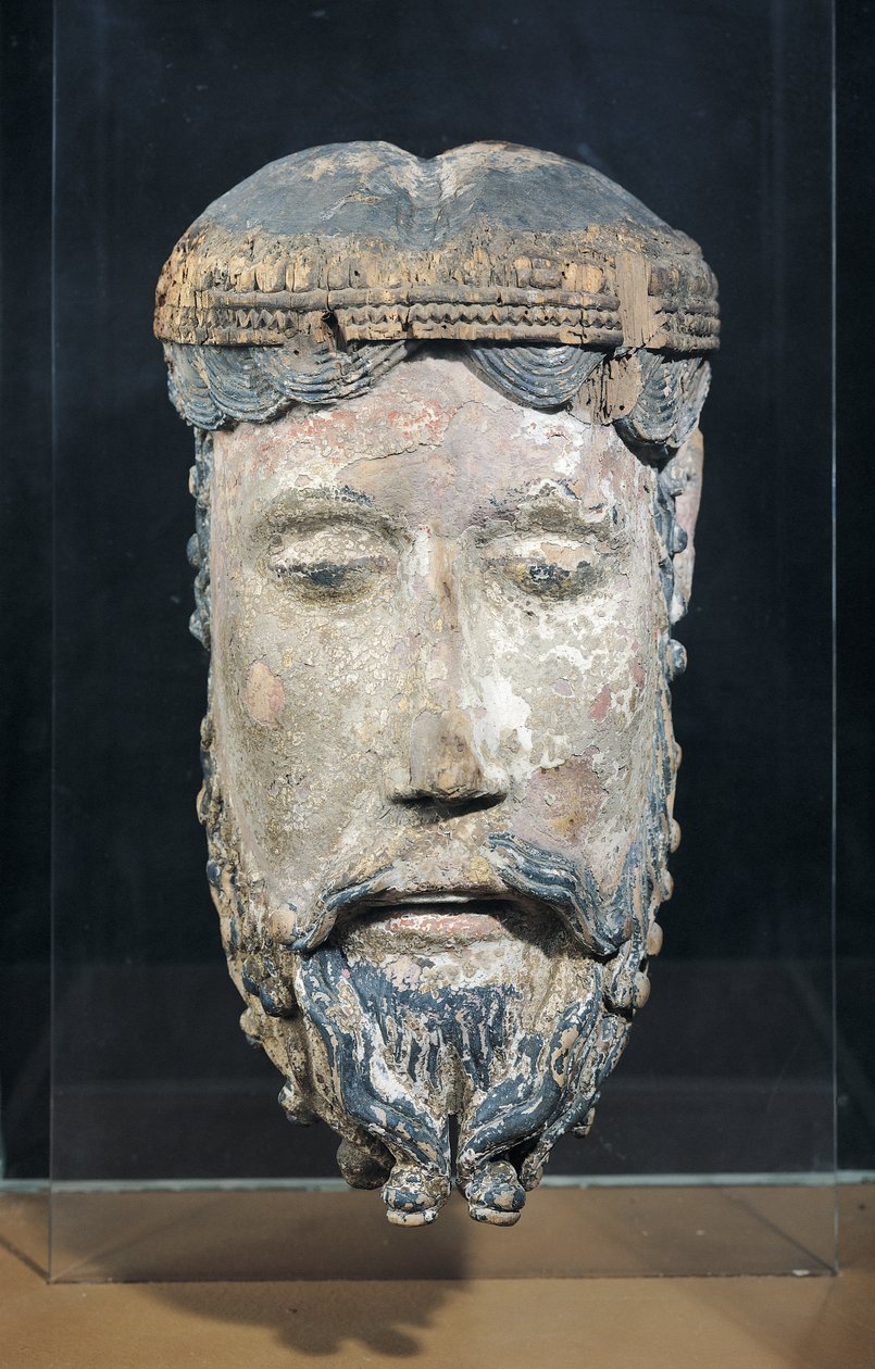 Cabeza de Cristo, de Lavaudieu (madera policromada) de French School