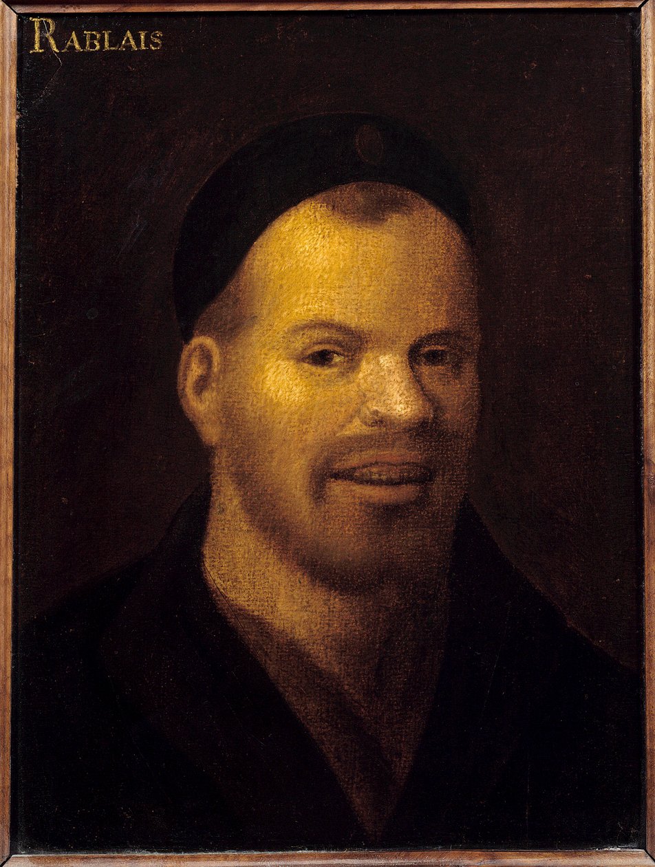 Cabeza de fantasía identificada como François Rabelais de French School