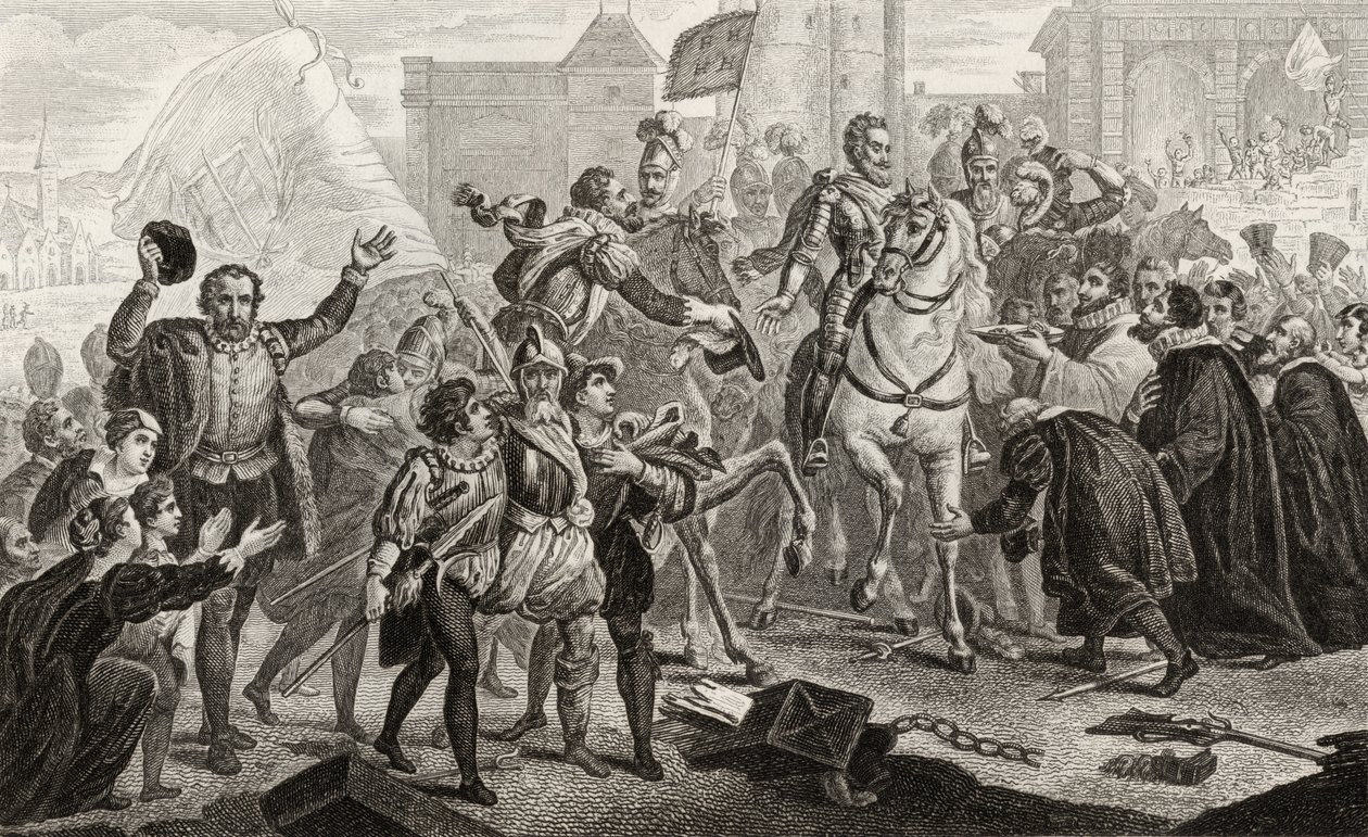 Enrique IV (1553-1610) entra en París en 1594, de 
