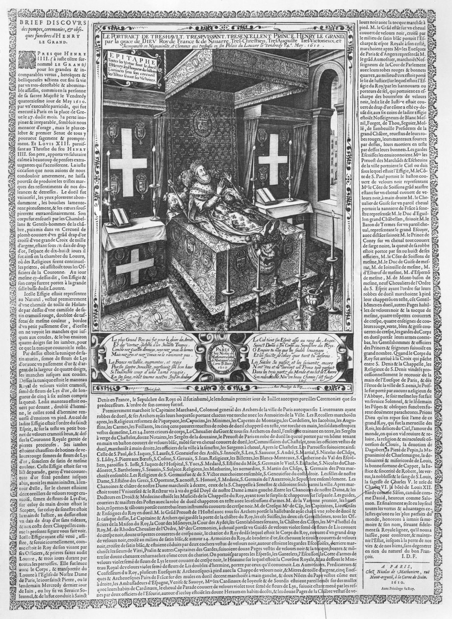 Enrique IV (1553-1610) en su lecho de muerte, 1610 de French School