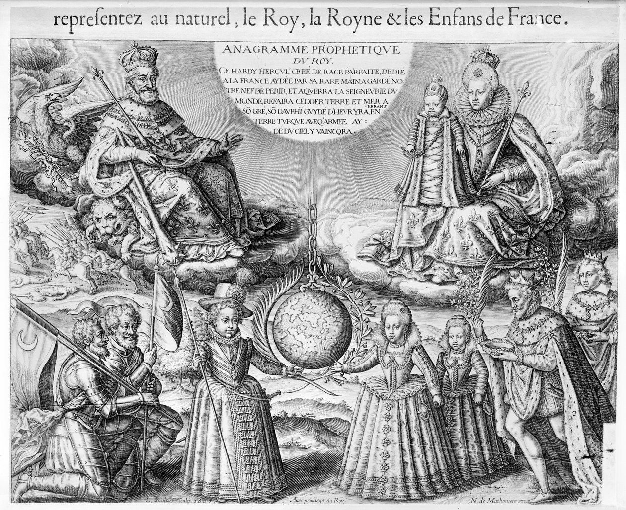 Enrique IV (1553-1610) con su familia, 1607 de French School