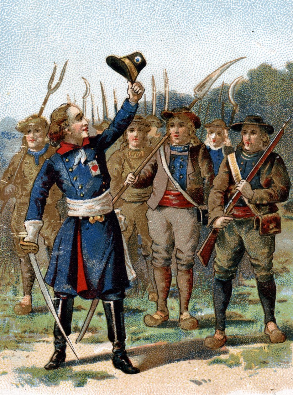 Henri du Vergier, conde de La Rochejaquelein (o Verger de La Rochejacquelein) (1772-1794), jefe soldado. Tiene una marca en el pecho de French School