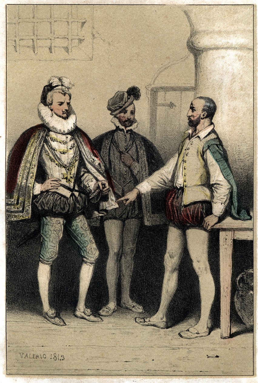 Enrique III (1551-1589), Rey de Francia, visitando a Bernard Palissy, ceramista, encarcelado en la Bastilla. De la serie 