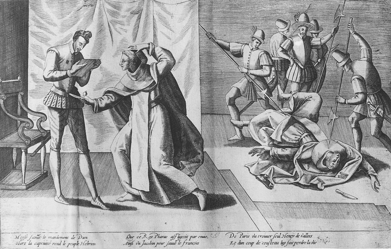 Enrique III de Francia asesinado por Jacques Clement, 1 de agosto de 1589 de French School
