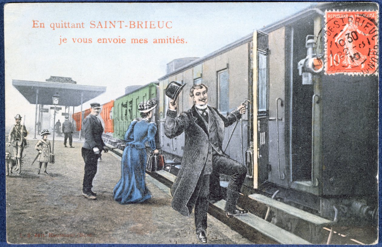 Postal de vacaciones de Saint-Brieuc, c.1910 de French School