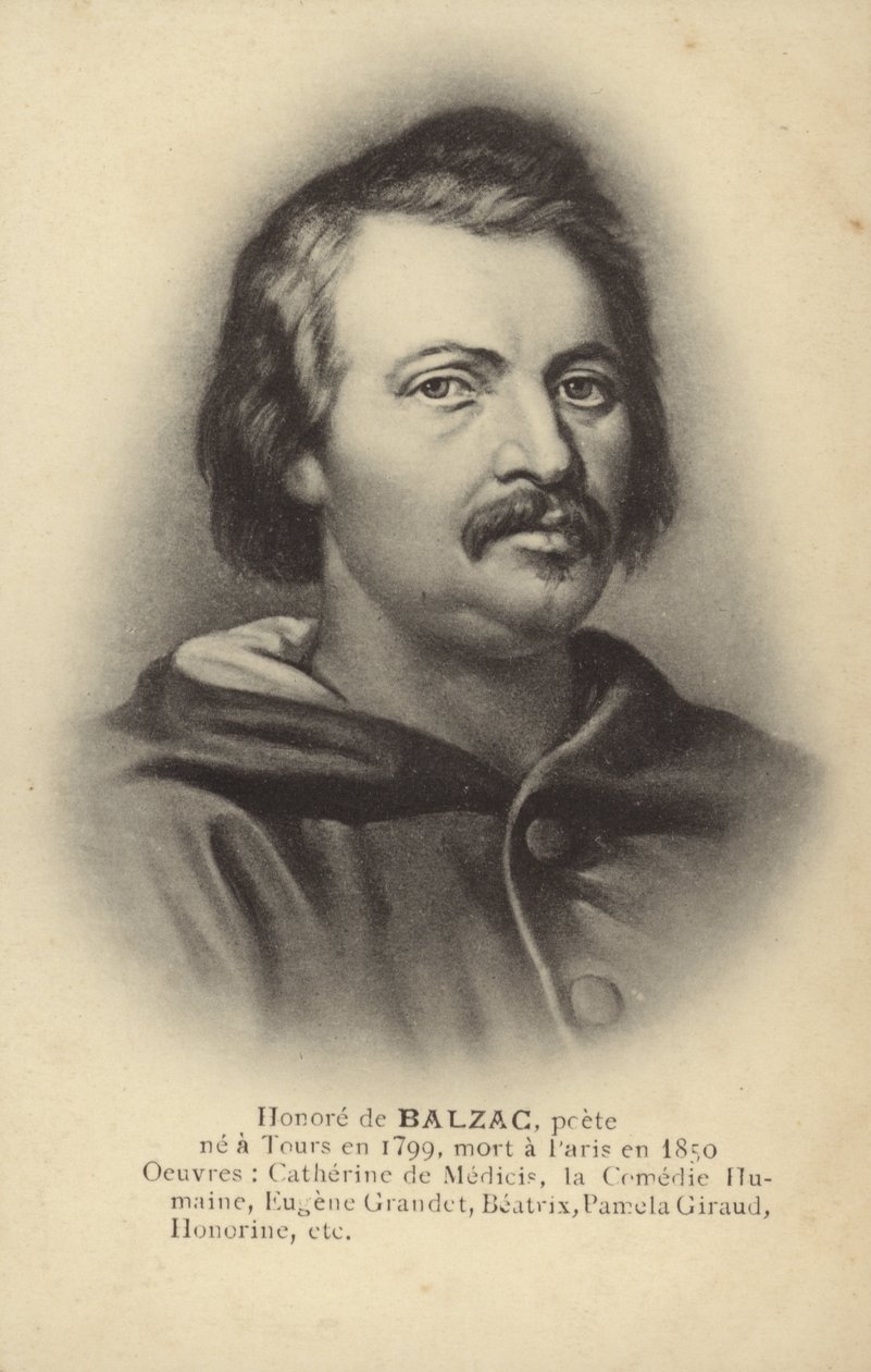 Honore de Balzac (1799-1850), novelista y dramaturgo francés (litografía) de French School