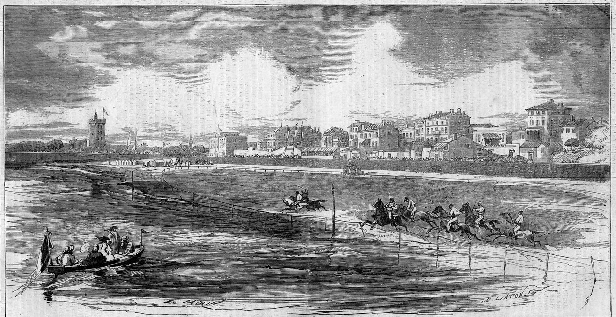 Equitación: carrera de caballos en la playa de Sables d