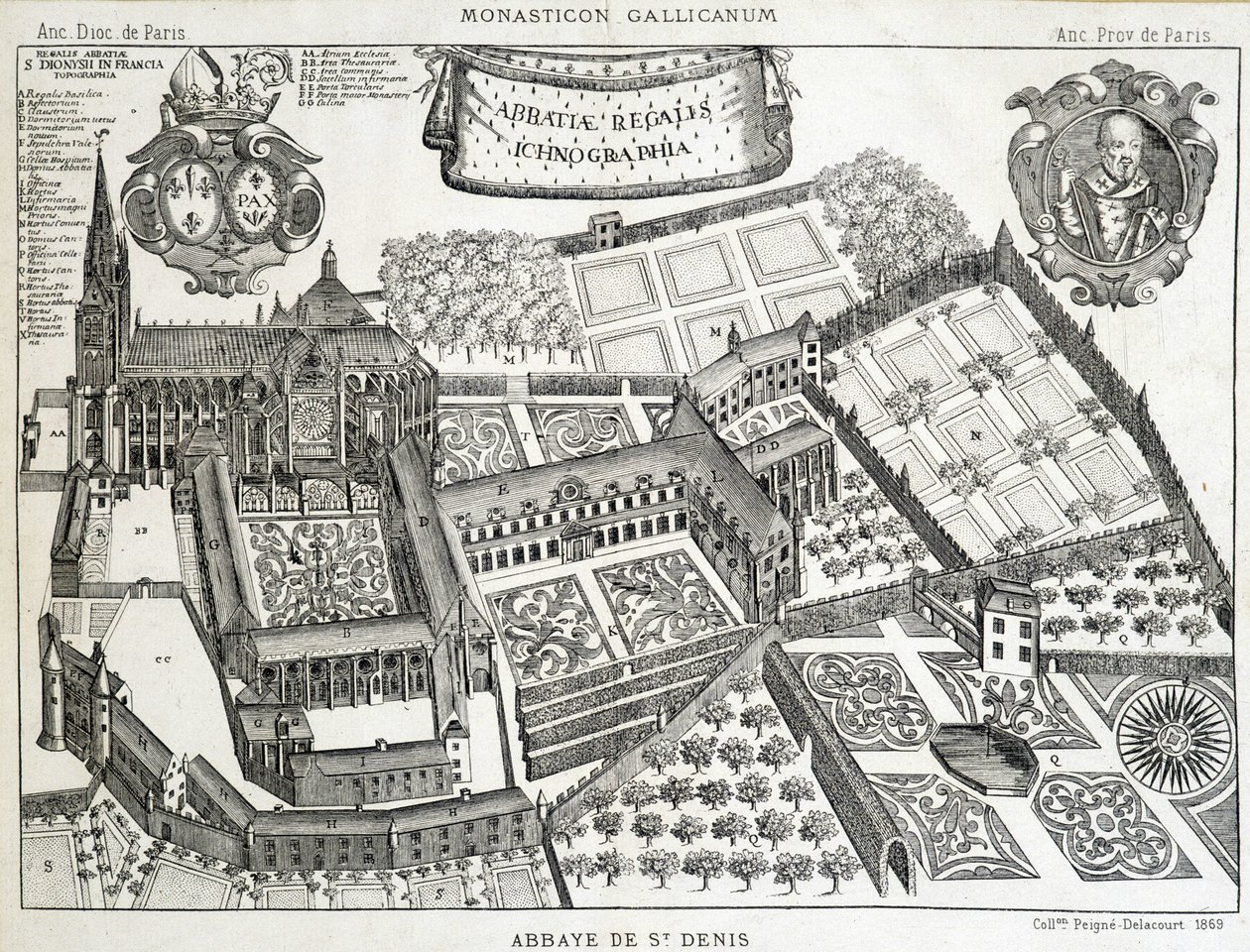Perspectiva del jinete de la Abadía de Saint Denis de French School