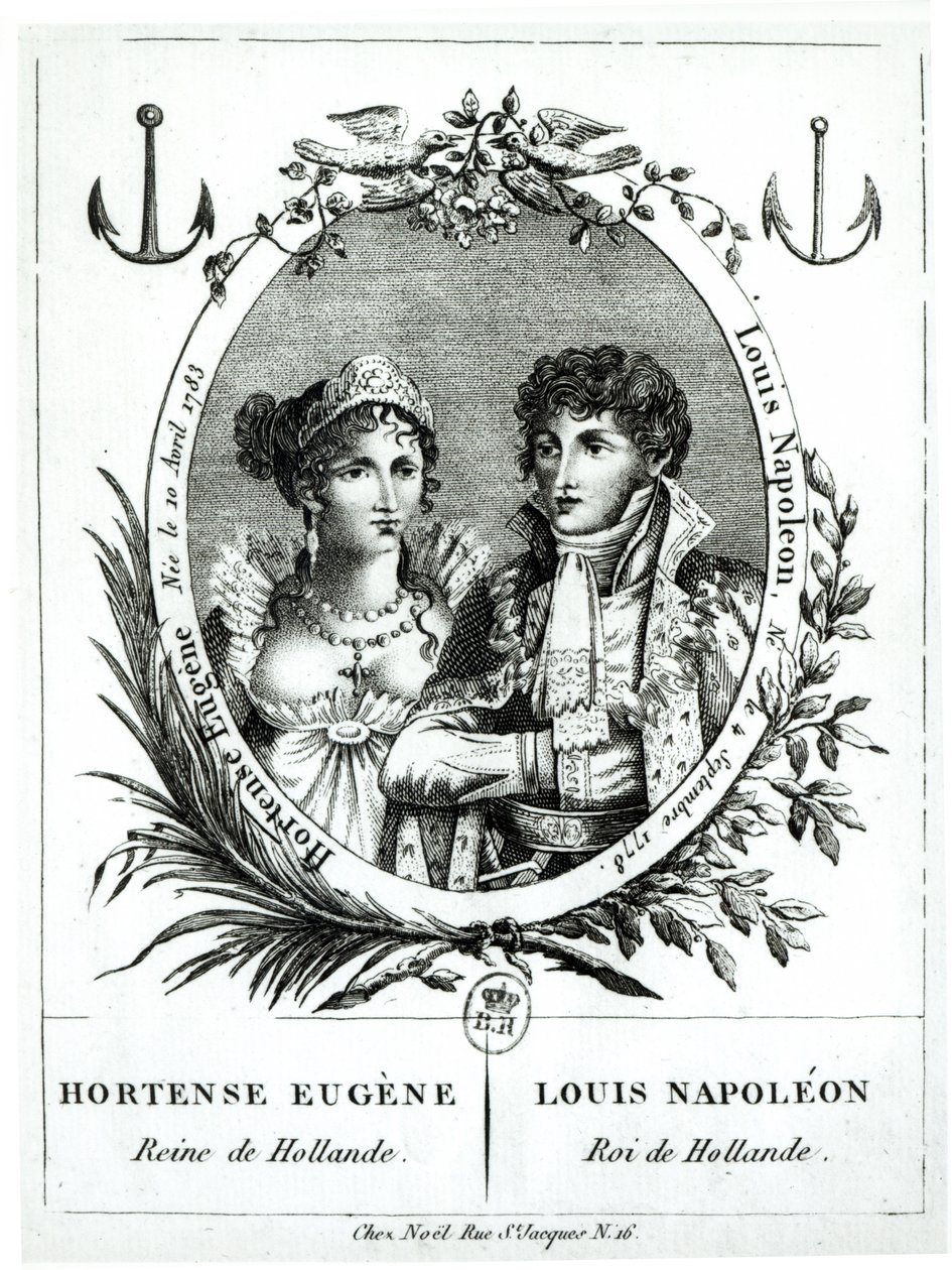 Hortensia de Beauharnais (1783-1837) y Luis-Napoleón Bonaparte (1778-1846) de French School