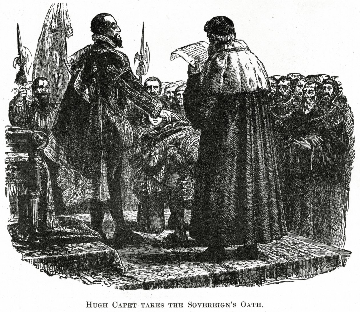 Hugh Capet toma el juramento, c.1882 de French School