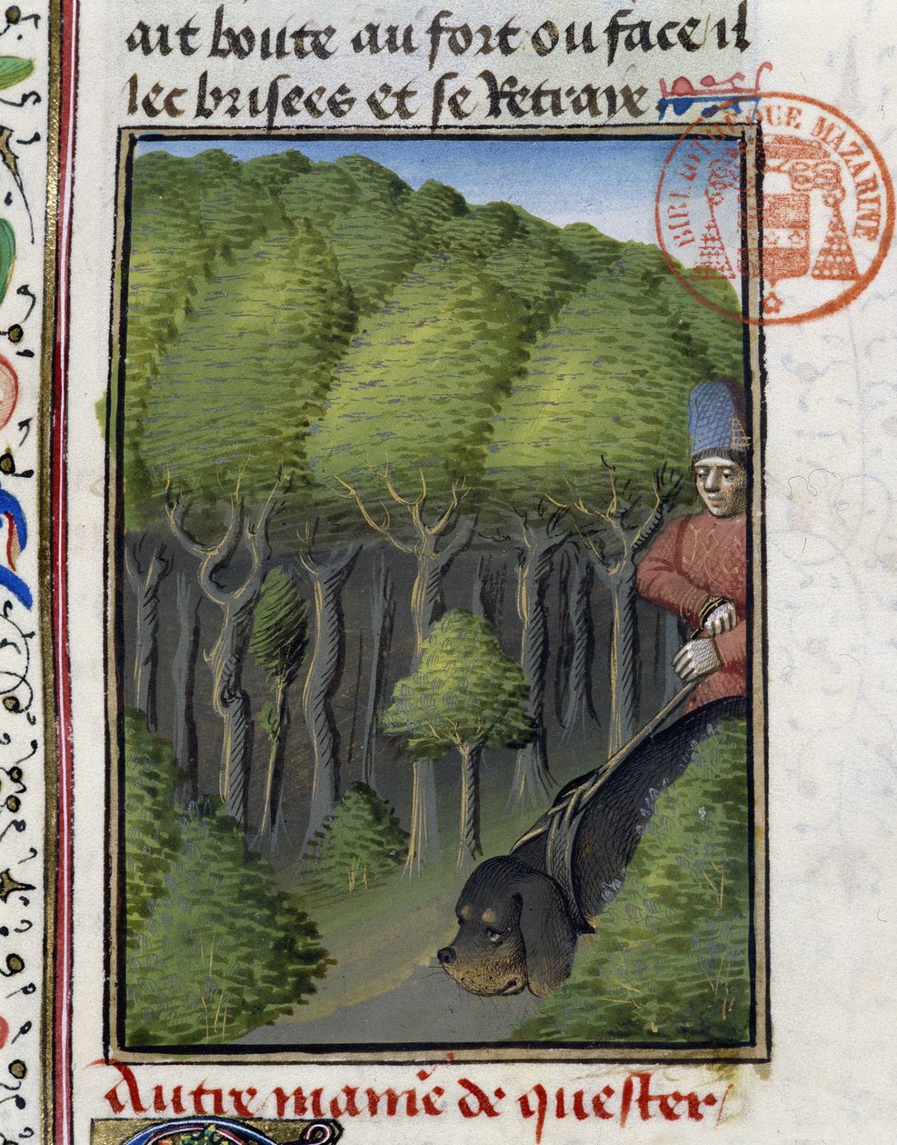 Perro de caza - en "Libro de Caza de Gaston Phoebus, Conde de Foix, Señor de Béarn" de French School