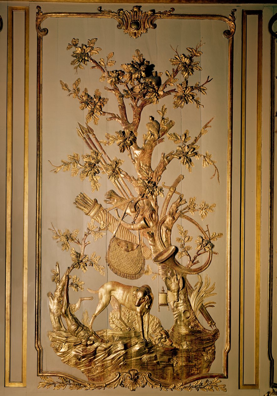 Escena de caza, paneles de madera originalmente del comedor del Hotel des Etats du Languedoc de French School