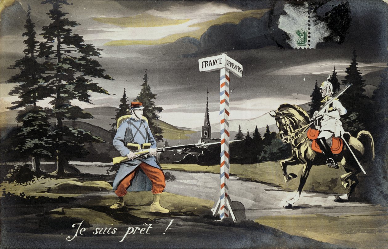 Estoy listo, postal de la Primera Guerra Mundial, 1914 de French School
