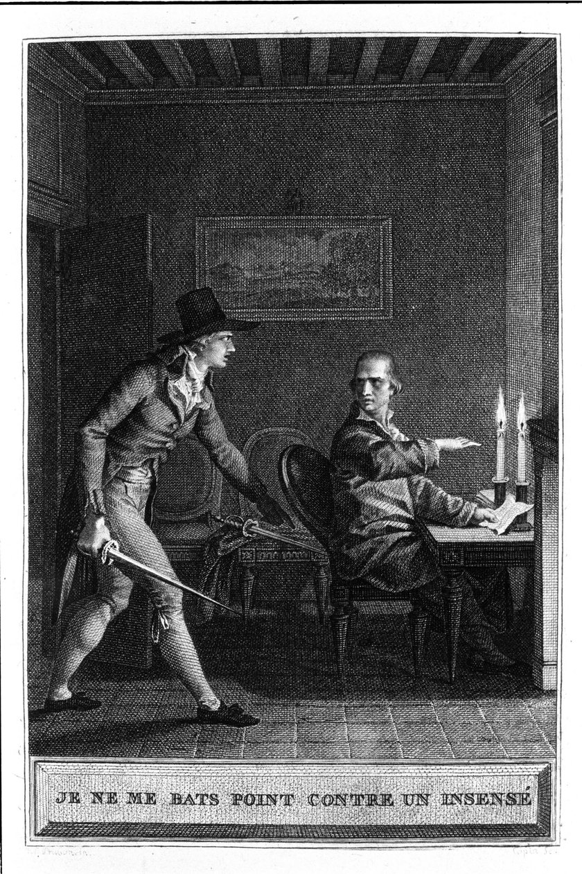 No lucho como un insensato Ilustración de "Julie o La Nouvelle Heloise" de Jean Jacques Rousseau (1712-1788) 1780 de French School