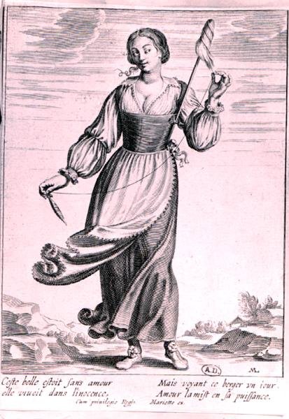 Ilustración que representa a una pastora de French School