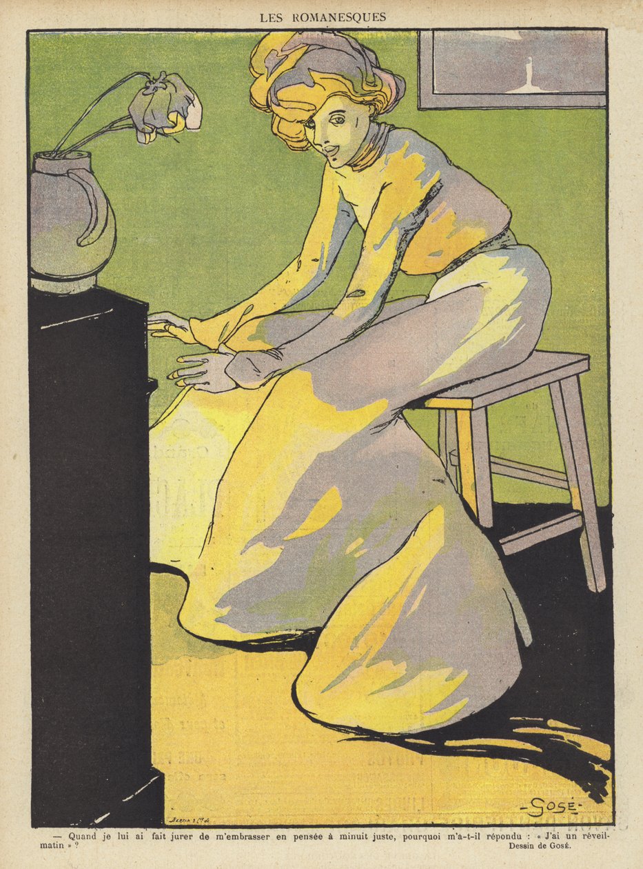 Ilustración para Le Rire (litografía en color) de French School