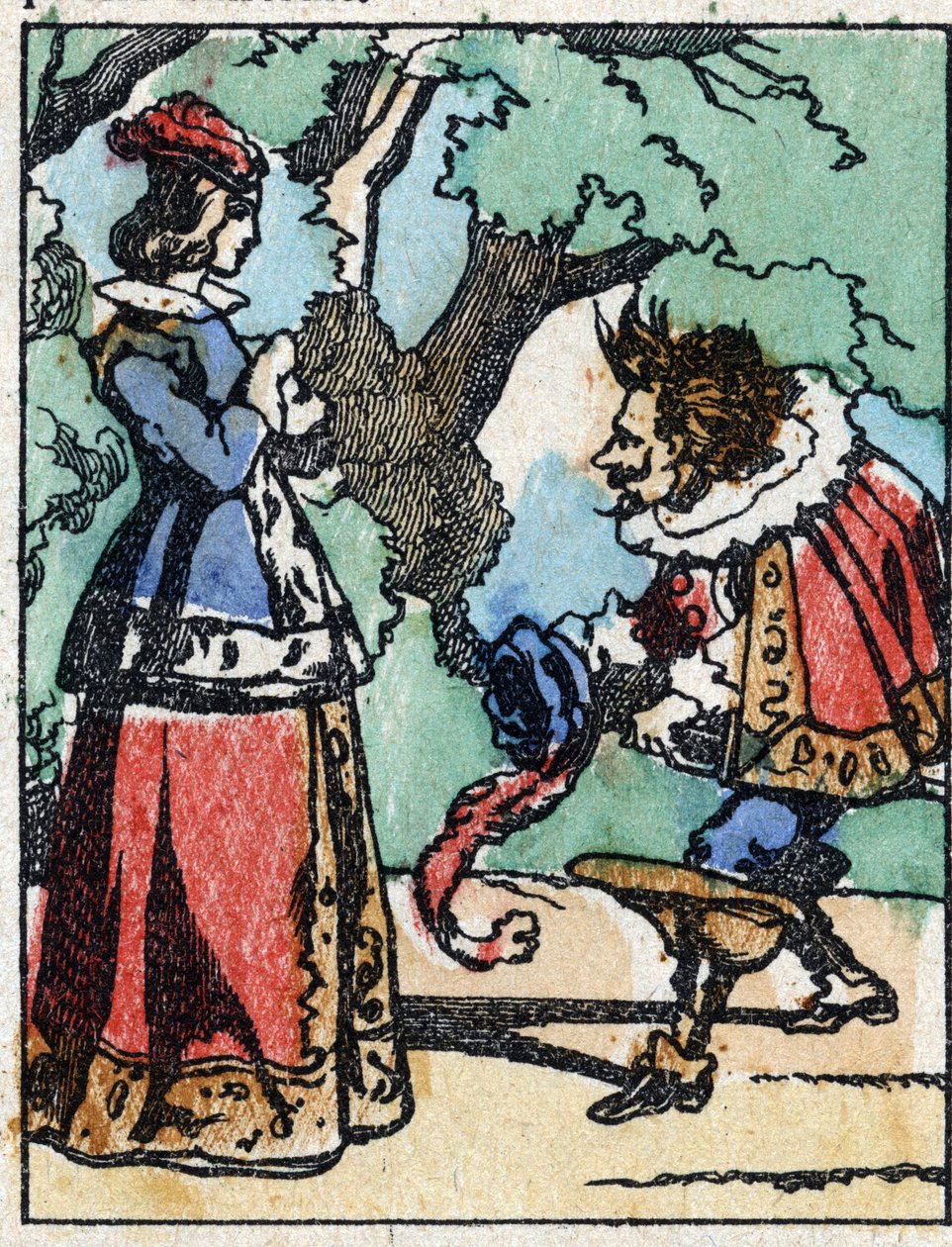 Ilustración para “Riquet a la houppe”, cuento de Charles Perrault (1628-1703), escritor francés. Grabado en madera de Imaging Pellerin - Epinal, finales del siglo XIX. de French School