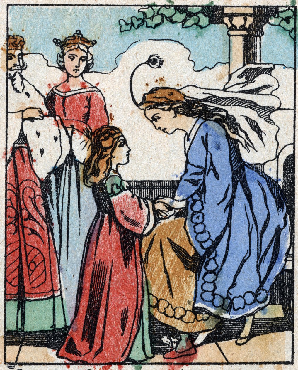 Ilustración para "Riquet a la houppe", cuento de Charles Perrault (1628-1703). Grabado en madera de Imaging Pellerin - Epinal, finales del siglo XIX. de French School