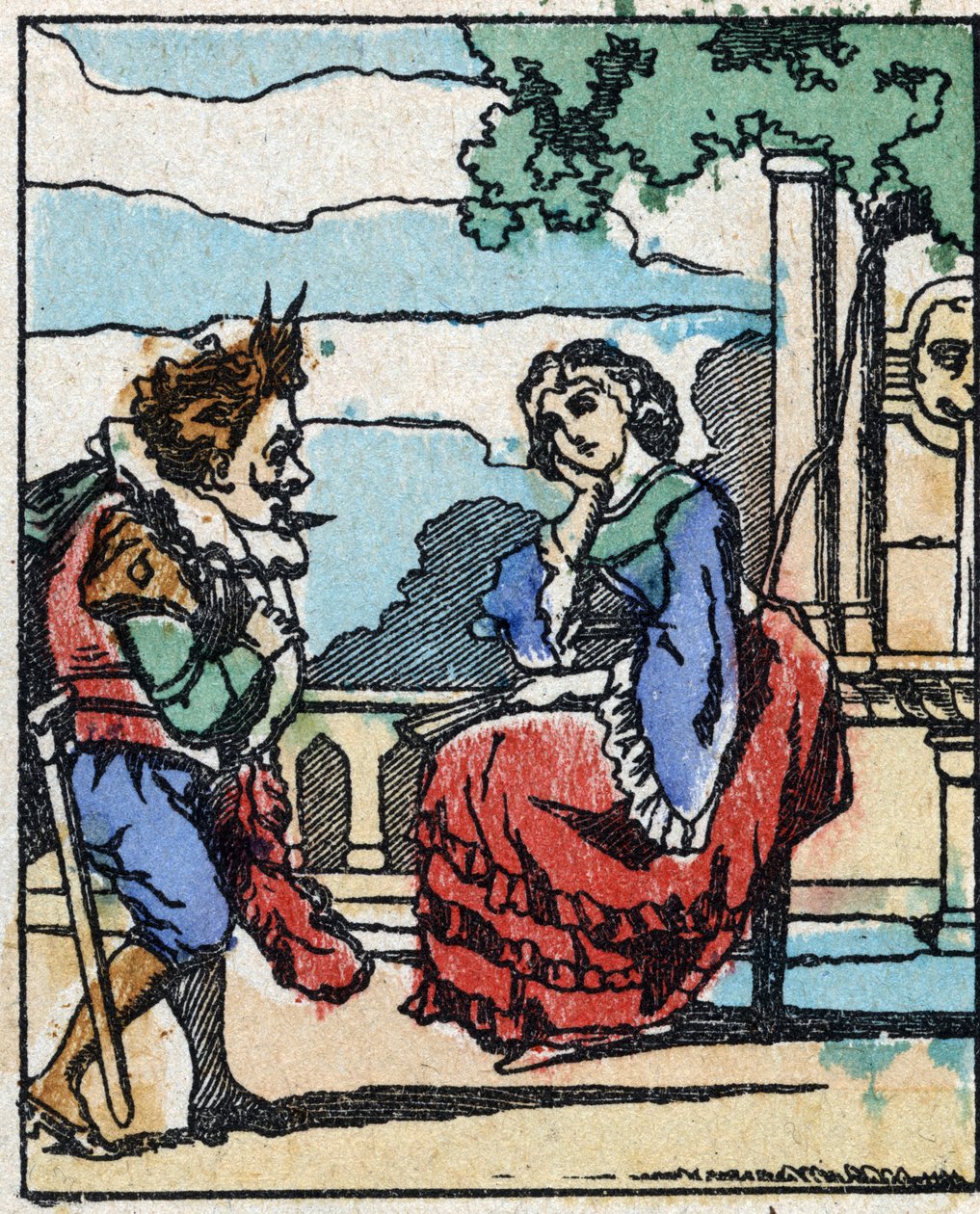 Ilustración para “Riquet a la houppe”, cuento de Charles Perrault (1628-1703), escritor francés. Grabado en madera de Imaging Pellerin - Epinal, finales del siglo XIX. de French School