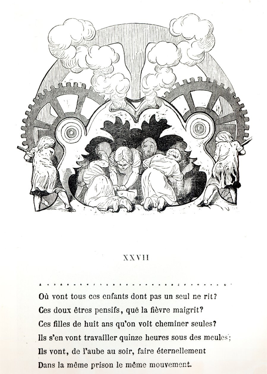 Ilustración para un poema sobre el trabajo infantil por Victor Hugo (1802-85) c.1880, publicado por Hetzel de French School