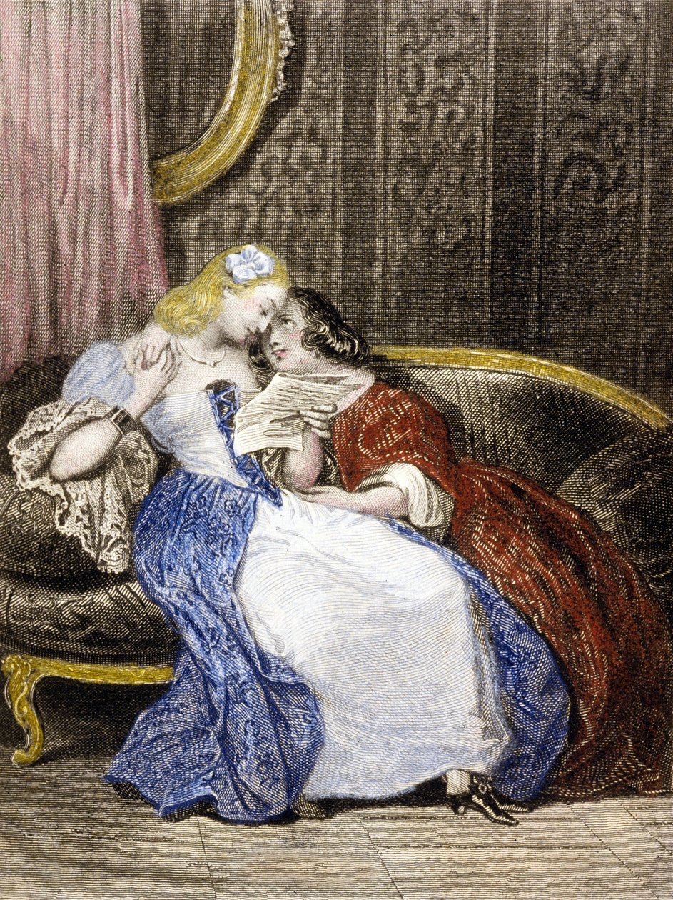 Ilustración de Julie o la Nueva Eloísa, c.1852 de French School
