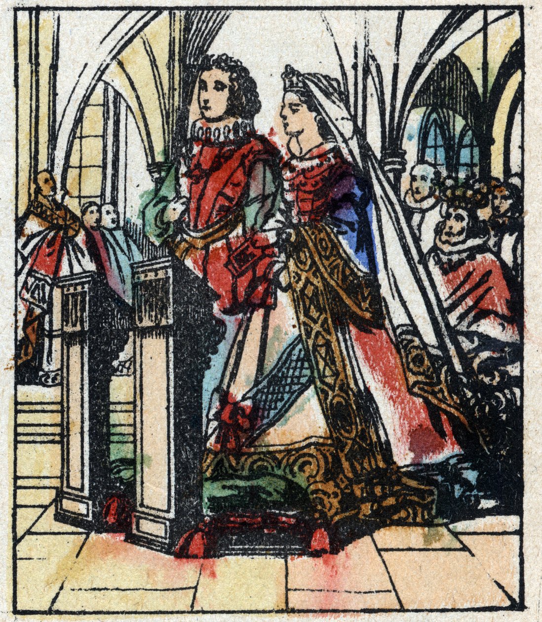 Ilustración del cuento de Charles Perrault “Cenicienta o El zapatito de cristal”. Grabado en madera de Imaging Pellerin - Epinal, finales del siglo XIX. de French School