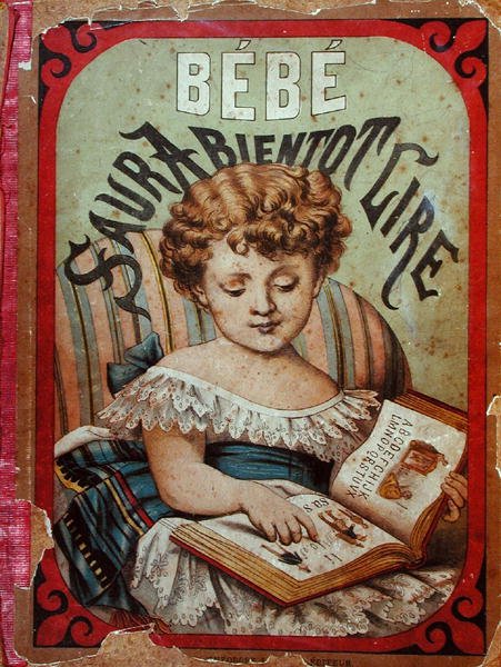 Ilustración de un niño aprendiendo a leer de French School