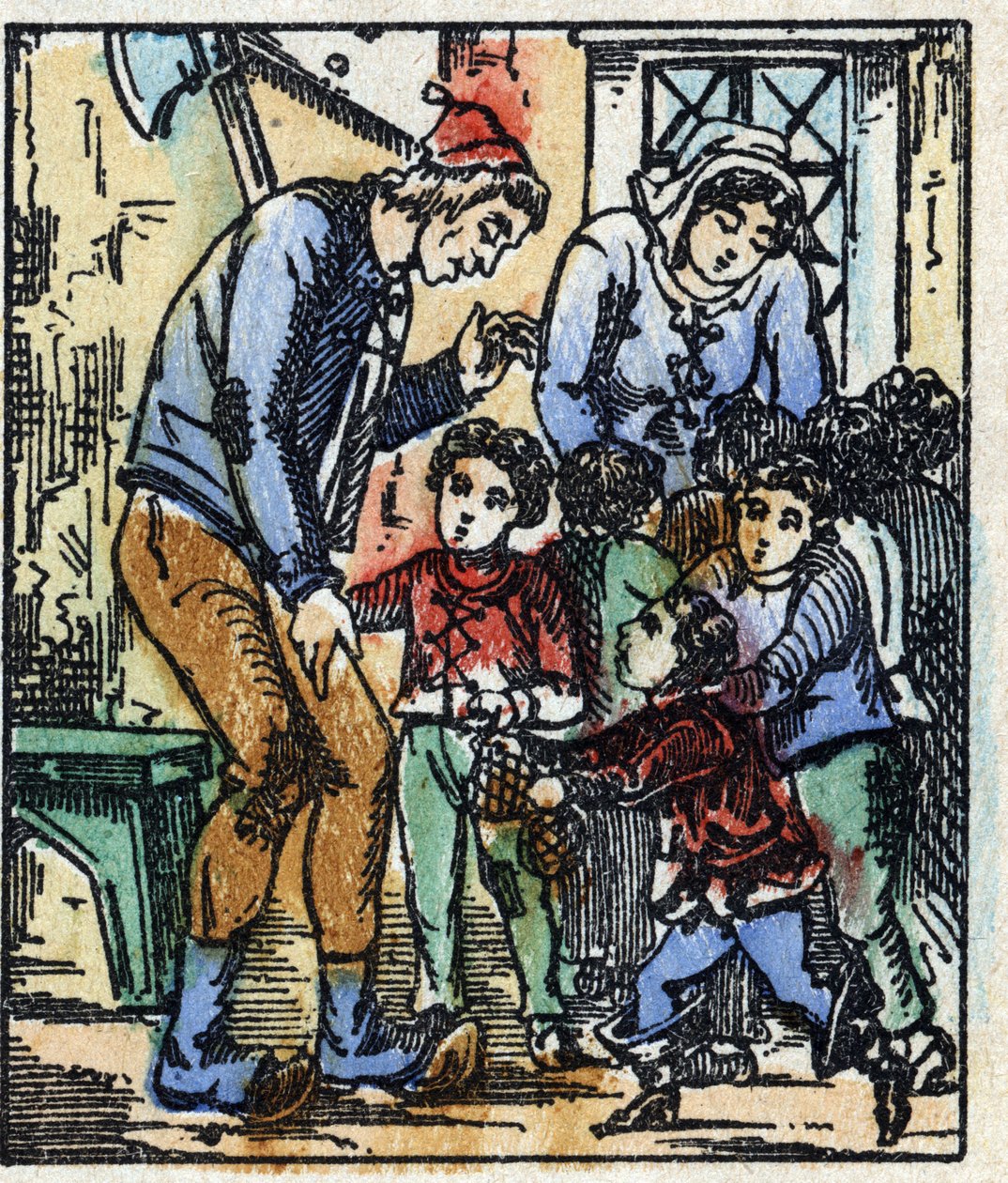 Ilustración del cuento "Pulgarcito" de Charles Perrault. Grabado en madera de Imaging Pellerin - Epinal, finales del siglo XIX. de French School
