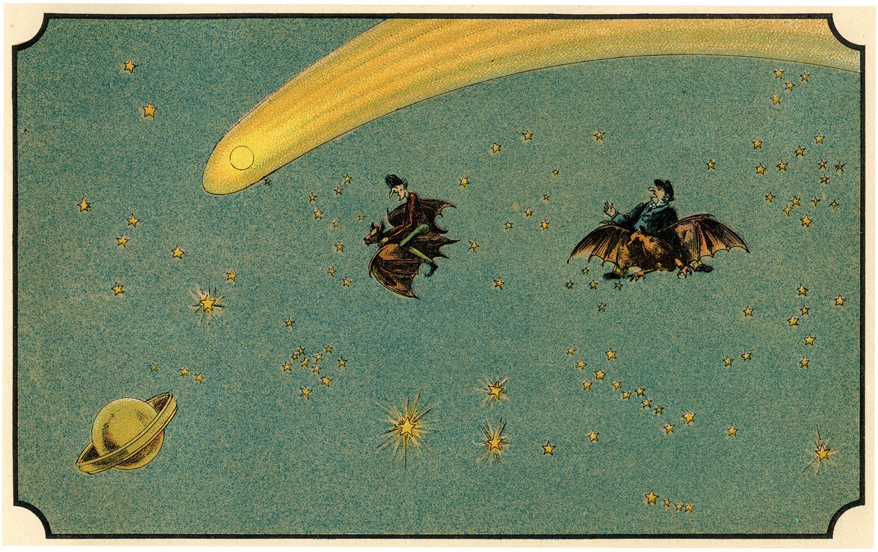 Ilustración del libro "Viaje a la luna antes de 1900" de A. de Ville-d