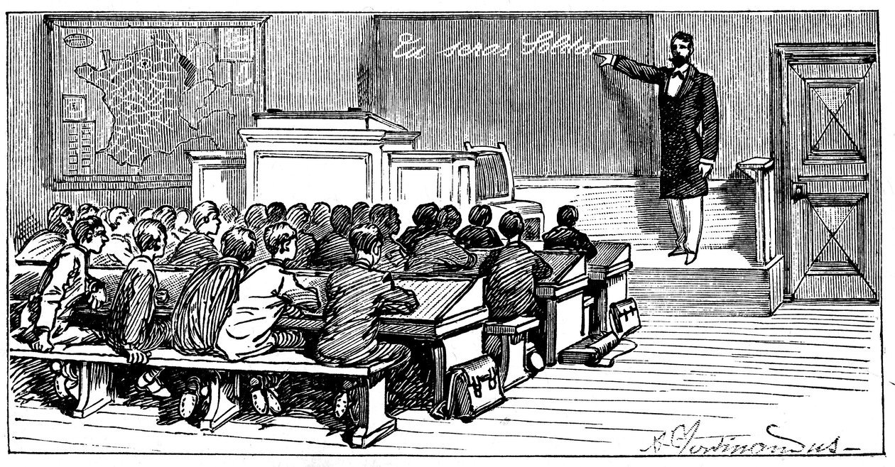 Ilustración del libro de Emile Lavisse "Tú serás soldado", Armand Colin, 1899 de French School